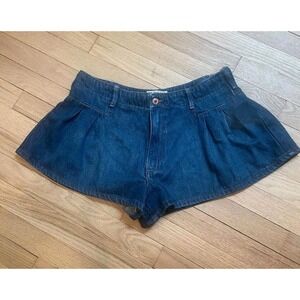 Shein Blue Bell Low-Rise Pleated Shorts Size 26 EUC